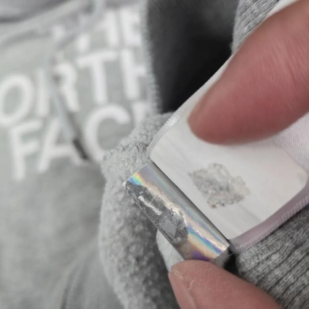 The North Face Men Sweatshirt‎ Large Gray Logo Fleece Pullover Drawstring
